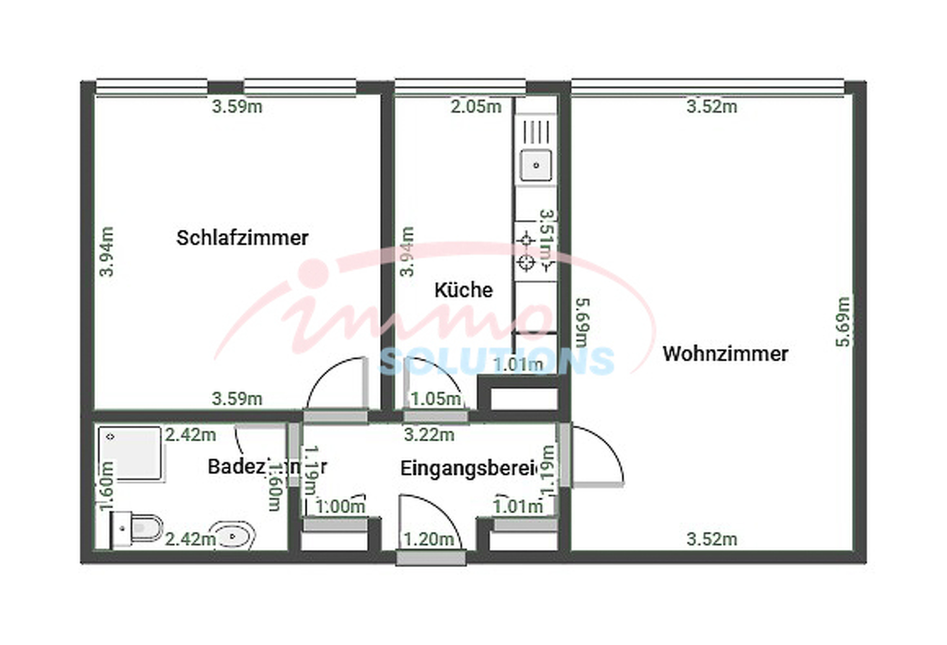 Appartement — Howald · 52 m² - photo 17